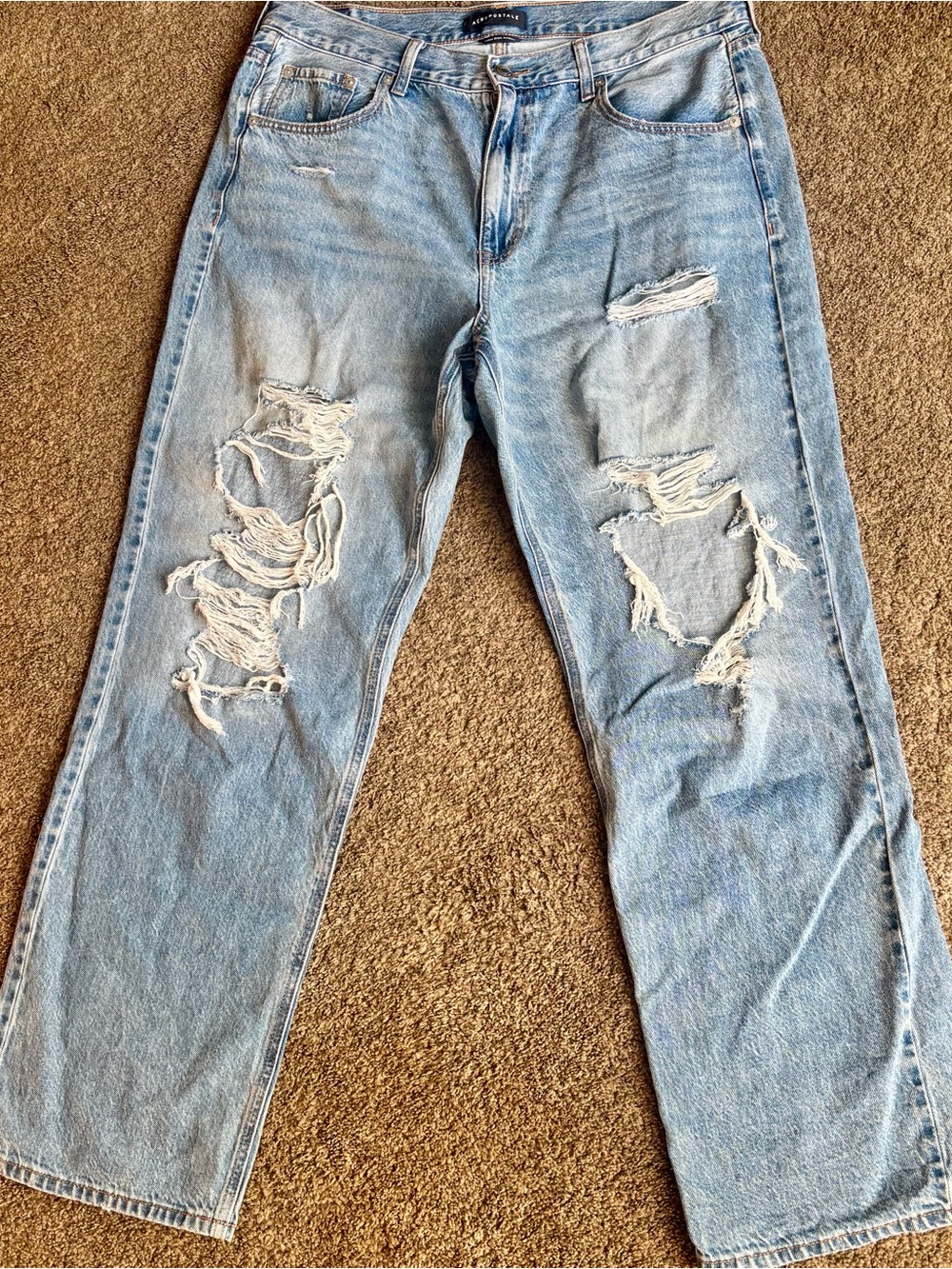 Aeropostale Light Blue Distressed Relaxed Women’s Jeans